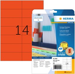 Etiket HERMA 5059 105x42.3mm verwijderb rood 280st 20 Vel