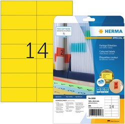 Etiket HERMA 5058 105x42.3mm verwijderb geel 280st 20 Vel