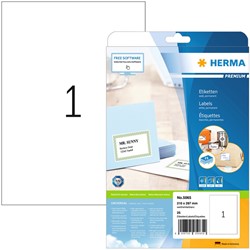 Etiket HERMA 5065 210x297mm A4 premium wit 25stuks 25 Vel