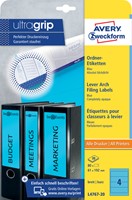 Rugetiket Avery breed 61x192mm zelfklevend blauw 20 Vel