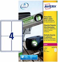 Etiket Avery L4774-20 99.1x139mm wit 80stuks 20 Vel