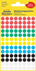 Etiket Avery 3090 rond 8mm assorti 416st 4 Vel