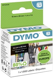 Etiket Dymo LabelWriter multifunctioneel 13x25 wit 1000 Stuk