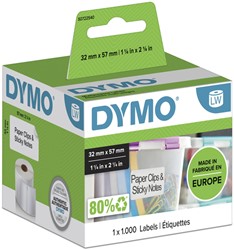 Etiket Dymo LabelWriter multifunctioneel 32x57 wit 1000 Stuk