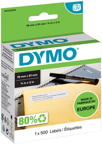 Etiket Dymo LabelWriter multifunctioneel 19x51mm 1 rol á 500 stuks wit-3