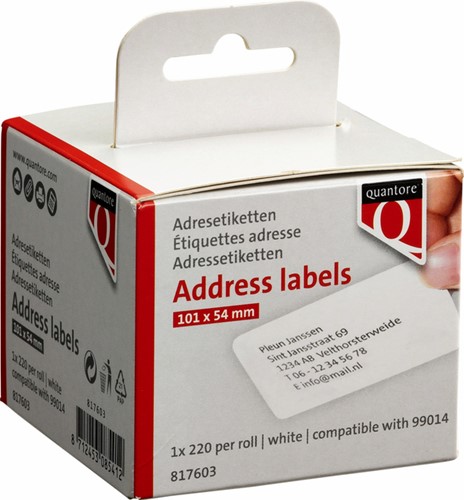 Labeletiket Quantore 99014 54x101mm adres wit-1