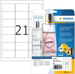 Etiket HERMA 8017 63.5x38.1mm transparant 525st 25 Vel