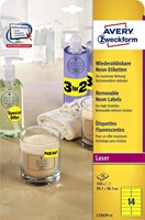 Etiket Avery L7263Y 99.1x38.1mm neon geel 350st 25 Vel