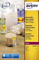 Etiket Avery L7670-25 63.5mm rond geel 300st 25 Vel