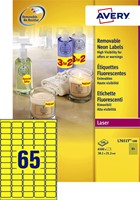 Etiket Avery L7651Y-100 38.1x21.2mm geel 6500st 100 Vel