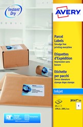 Etiket Avery J8167-25 199.6x289.1mm wit 25st 25 Vel