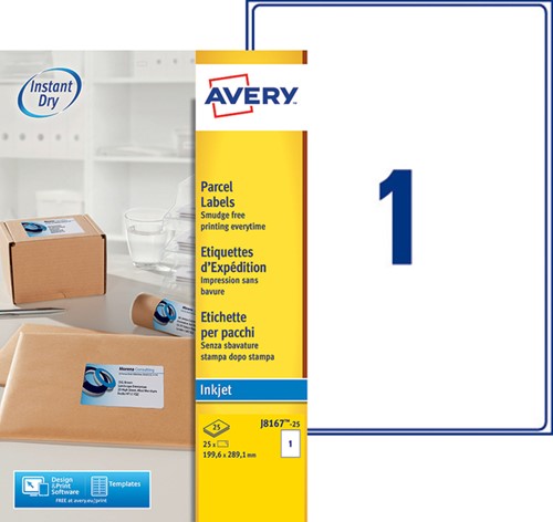 Etiket Avery J8167-25 199.6x289.1mm wit 25 stuks-2