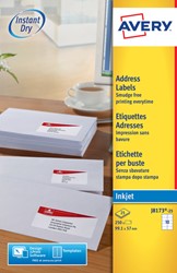 Etiket Avery J8173-25 99.1x57mm wit 250st 25 Vel