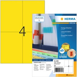 Etiket HERMA 4396 105x148mm A6 geel 400st 100 Vel