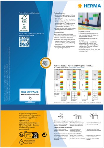 Etiket HERMA 4396 105x148mm A6 geel 400stuks 100 Vel-2