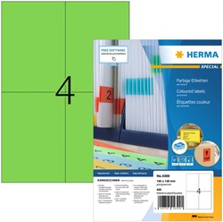 Etiket HERMA 4399 105x148mm A6 groen 400stuks 100 Vel
