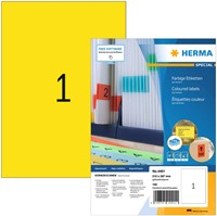 Etiket HERMA 4401 210x297mm A4 geel 100stuks 100 Vel