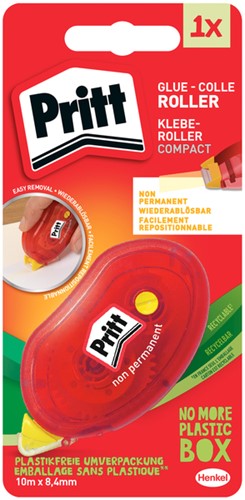Lijmroller Pritt Compact non permanent 10m blister 1 Stuk