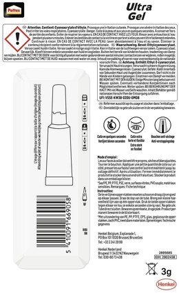 Secondelijm Pattex Ultra GEL tube 3gr blister 1 Stuk-3