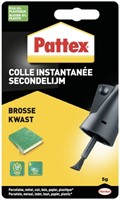 Secondenlijm Pattex met kwast flacon 5gr blister 1 Stuk