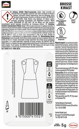 Secondenlijm Pattex met kwast flacon 5gr blister 1 Stuk-3