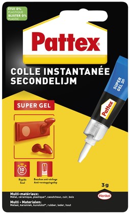 Secondenlijm Pattex super gel 3gr 1 Stuk