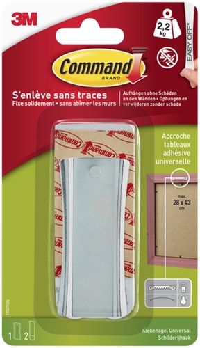 Haak Command metaal  incl bevestigingsstrip 1 Stuk-2