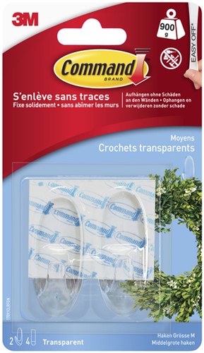 Haak Command middel ovaal incl strip 2st 1 Stuk-2
