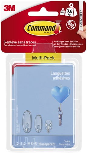 Bevestigingsstrip Command 16st transparant 1 Stuk