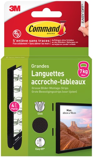 Bevestigingsstrip Command groot klik vast 7.2kg zw 1 Stuk