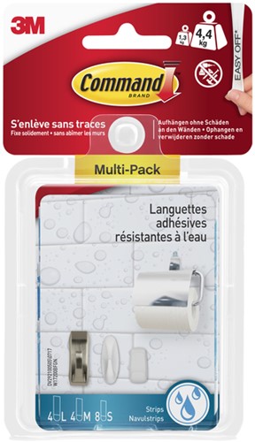 Bevestigingsstrip Command waterbestendig 16st ass 1 Stuk