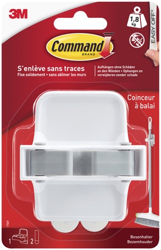 Bezemhouder Command incl bevestigingsstrip wit 1 Stuk-2