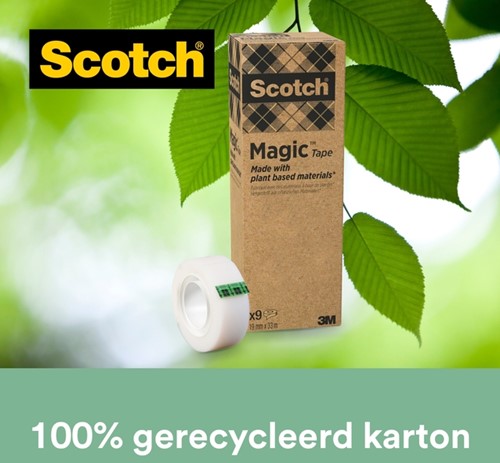 Plakband Scotch Magic 900 19mmx33m onzichtbaar mat 9 Stuk-1