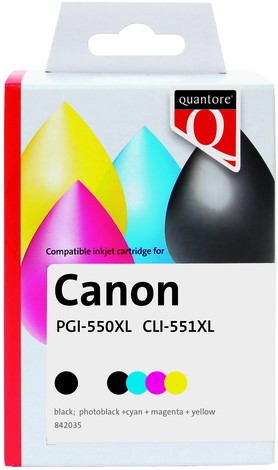 Inktcartridge Quantore Canon Pgi-550XL Cli-551XL 5 Stuk