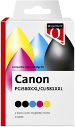 Inktcartridge Quantore Canon Cli581XXL zw+kl 5 Stuk