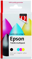 Inktcartridge Quantore Epson 16XL T1636 zwart 3 kl 4 Stuk