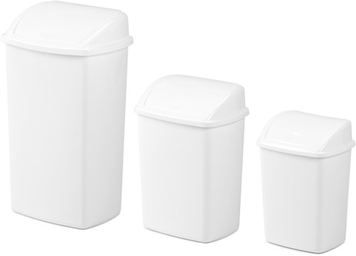 AFVALBAK MET SWING DEKSEL 26 LITER WIT 1 STUK-2