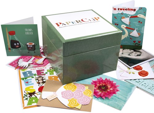 Wenskaartenbox Paperclip diverse thema's 75 krt 75 Stuk-2