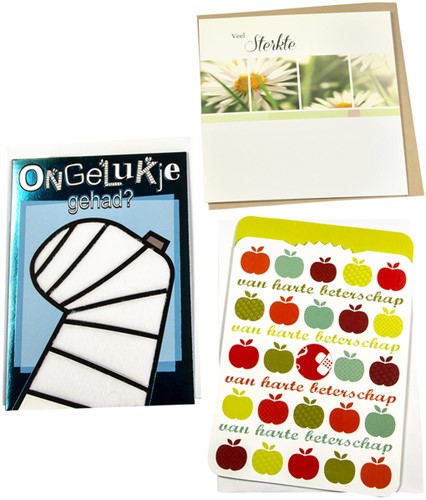 Wenskaart Paperclip beterschap 12 stuks 12 Stuk