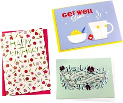 Wenskaart Paperclip navulset Engels 6 kaarten ass 6 Stuk