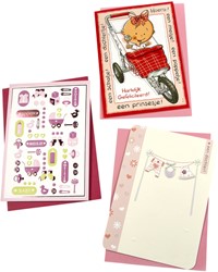 Wenskaart Paperclip geboorte dochter 6 stuks 6 Stuk