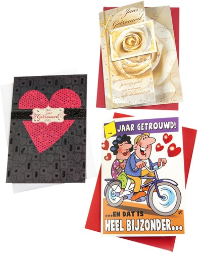 Wenskaart Paperclip huwelijksjubileum 6 stuks 6 Stuk