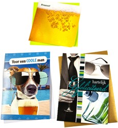 Wenskaart Paperclip navulset verj man 6 kaarten 6 Stuk