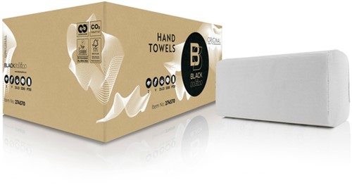 Handdoek BlackSatino PT30 Original v-vouw 2-laags 250x230mm 15x214 vel wit 274570