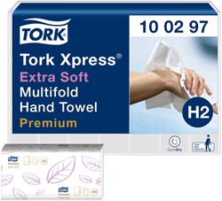 Handdoek Tork H2 Premium 2laags 212x340mm 100297 21 Stuk