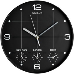 Wandklok Unilux On Time dia 30.5cm zwart/wit 1 Stuk