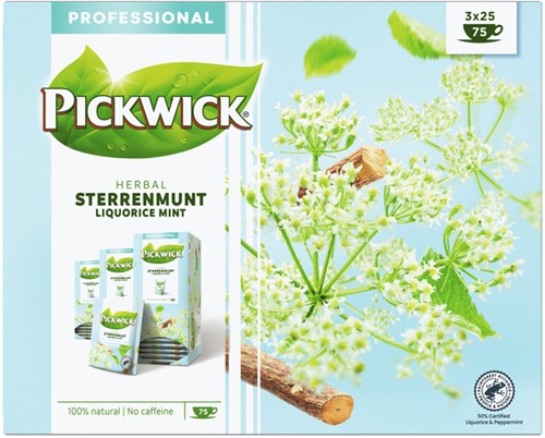 Thee Pickwick sterrenmunt 25x2gr met envelop 25 Stuk