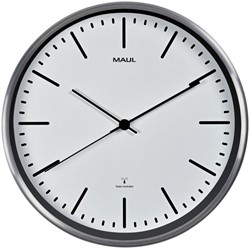 Wandklok MAUL Fly RC 305x45mm alu wt batterij 1 Stuk