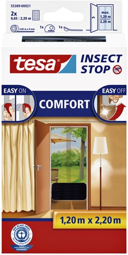 Insectenhor tesa Comfort deur 2x 0.65x2.2m zw 1 Stuk