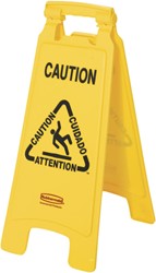 Waarschuwingsbord Rubbermaid tweezijdig meertalig 1 Stuk